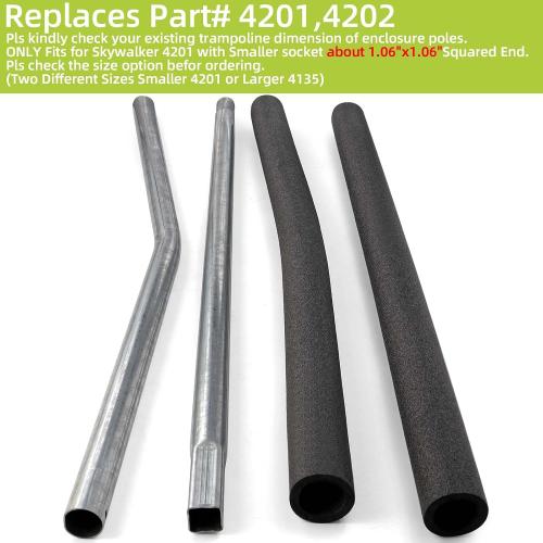 Trampoline Poles Replacement for Skywalker Or Jumpzylla,Galvanized Trampoline Enclosure Pole for Skywalker or Jumpzylla,Replace Parts#4201 4202 4135 OR for Jumpzylla 8ft 10ft&12ft 14ft