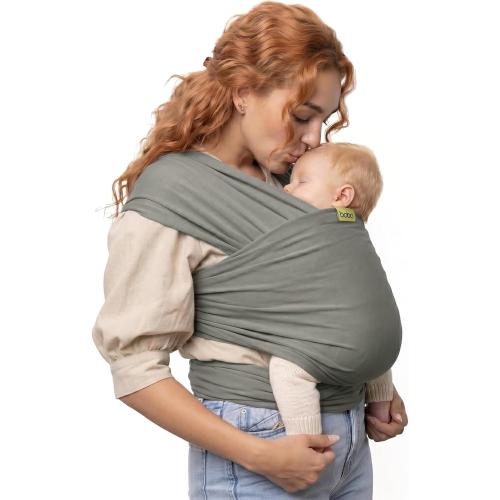 Boba Baby Wrap Carrier - Stretch Cotton Newborn Sling, BLACK COLOR