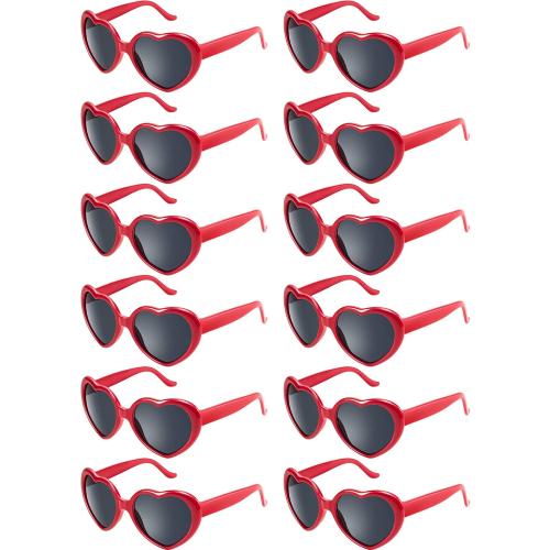 Blulu Neon Colors Heart Shape Sunglasses for Women Party Favors and Festival