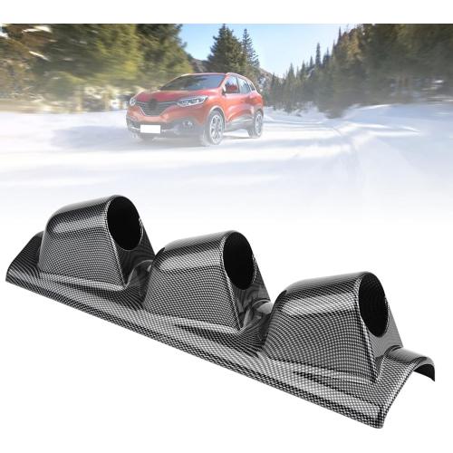 Gauge Pod, 52mm 2 Inch Universal Triple 3 Holes Meter Pillar Pod,Gauge Mount Pod,Universal Carbon Fiber three gauge holder Pod Holder Brat Duty Racing Sport (Dual (3 Holes