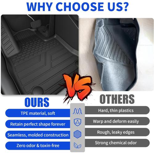 Rongtaod Floor Mats Set for 2023 2024 2025 2026 Honda CRV (Include Hybrid) | with Upper Deck, Cargo Mat Trunk Mat Cargo Liner TPE All Weather Back Seat Cover CR-V Accessories