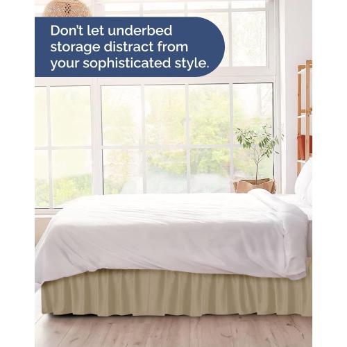 Wrap Around Dust Ruffle Bed Skirt - College Dorm Room - Twin/Twin XL