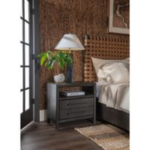 Dorsey Two Drawer USB-charging Nightstand in Basalt Grey — Modus Furniture