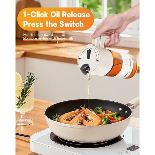 Olive Oil Sprayer & Dispenser Bottle for Cooking 17oz Dark Glass Oil Mister