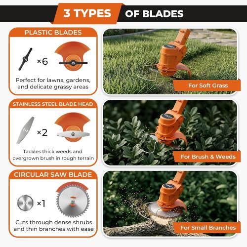 MISSING PARTS ‼️21CC Weed Wacker, Height Adjustable Brush Cutter, Dual Safety Switch, Grass Trimmer Garden Lawn Yard Courtyard