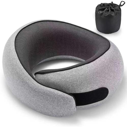 SZXYX Travel Pillows - 100% Pure Memory Foam Neck Pillow for Airplanes, Comfortable Breathable Cover, 360° Support Stowable Pillows for Sleeping, Car, Airport Travel Essentials Dark Grey