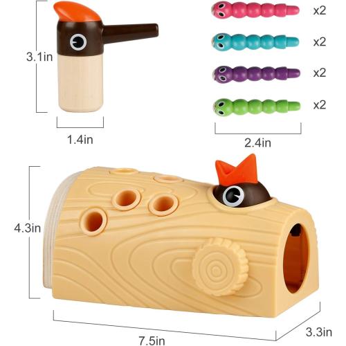 TOP BRIGHT Montessori Toys for 2 Year Old Gift, Magnetic Bird Feeding Game