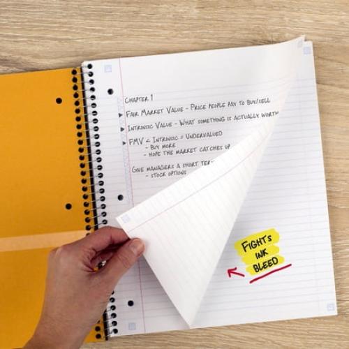 Five Star Spiral Notebook   Study App, 5 Subject, College Ruled, 8.5 x 11, BLACK