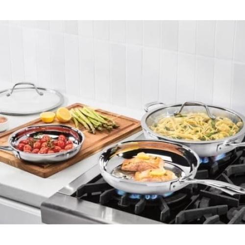 Cuisinart Tri-Ply Clad Stainless Steel 3-Piece Skillet Set, with Heat Surround™ ‼️has stains ‼️and rust
