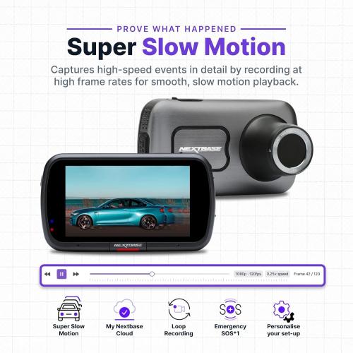 Nextbase 612GW Dash Cam Full 4K/30fps UHD Recording in Car DVR Camera- 140° Front- Wi-Fi, GPS, Bluetooth- Super Slow Motion @ 120fps- Image Stabilisation- what3words- Night Vision- Alexa Built-in
