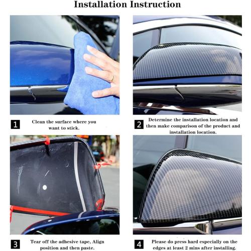 Side View Mirror Covers for Tesla Model X 2016-2021 ABS Carbon