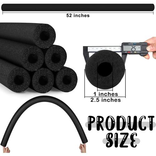 Hanaive 6 Pack Pool Noodles Swimming Floating Foam Tube 52 Inch Hollow Swim Noodles Bulk Floats Heavy Duty for Swimming Decoration Craft Projects Multi-Purpose