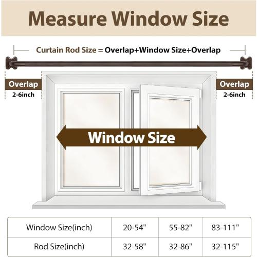 USFOOK Blackout Curtain Rod 32 to 58, Bronze Window Treatment Rod