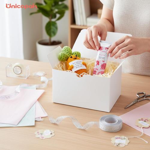 UnicoPak 40 Pack 6x4x3.5 Gift Boxes Bulk, White Small Gift Boxes with Lids for Presents for Candle Mug Perfume Craft Ornaments Cookies Treats Favors