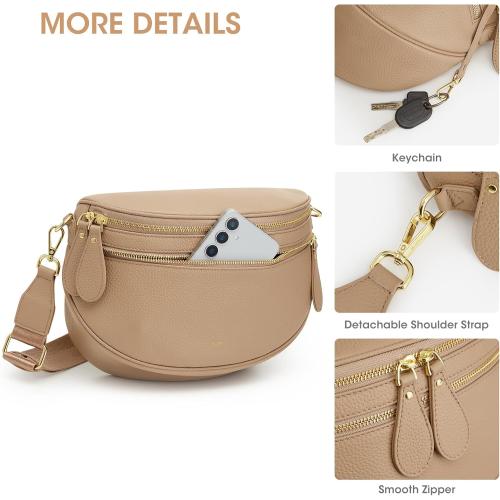 Kattee Spacious Leather Bum Bag for Women with RFID Blocking