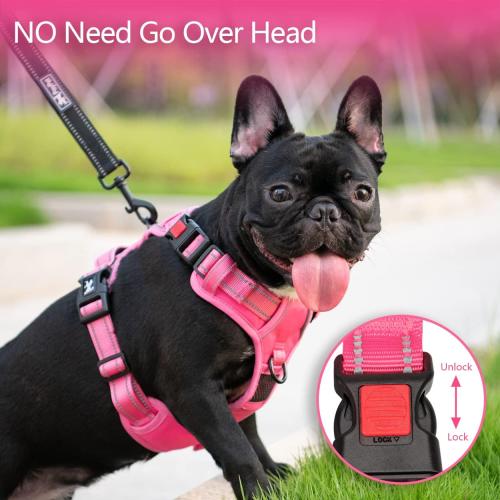 PoyPet No Pull Dog Harness, Reflective Vest with 2 Leash Clips & Handle