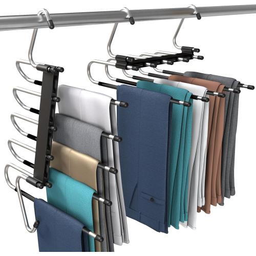 Utopia Home Pants Hangers, Space Saving 2 Pack Black Foldable Hangers