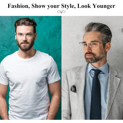 Lcbestbro Reading Glasses for Men, 2.0 Blue Light Blocking Reading Glasses Metal Readers