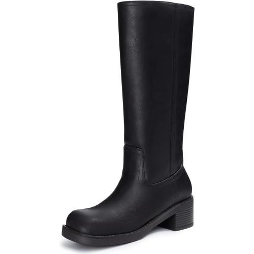 SIZE 6 ❗❗Athlefit Knee High Boots Square Toe Ridng Chunky Tall Boots for Women