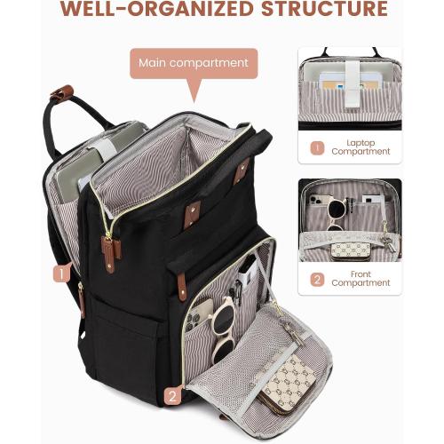 LOVEVOOK Laptop Backpack for Women, 17.3'' Waterproof Nurse Bag Teacher Work Backpack Purse for Women, Travel Computer Backpack for College Office Business Ladies