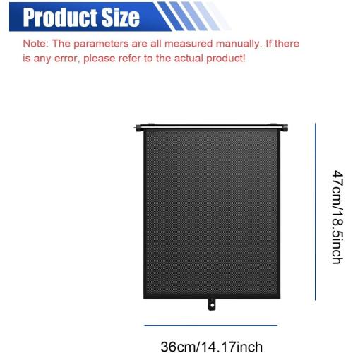 2PCS 18×14 Car Side Window Sun Shade for Baby/Kids, Black