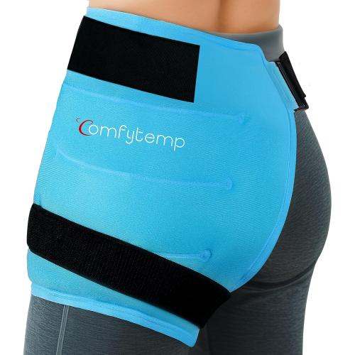 Comfytemp Hip Ice Pack Wrap for Hip Pain Relief, Sciatica, Blue (S/M)