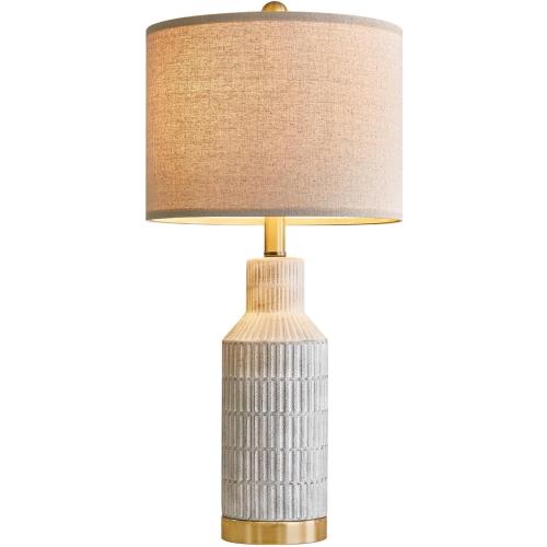 USumkky 25 Modern Ceramic Lamps Single Table Lamp for Living Room Bedroom Farmhouse Nightstand Bedside Lamps