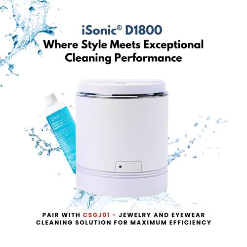 iSonic Compact Ultrasonic Jewelry Cleaner D1800, Pearl White
