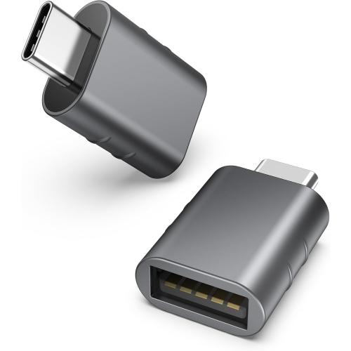 Syntech USB C to USB Adapter Pack of 2, USB 3.0 Female to Thunderbolt 4/3 Adapter Compatible with MacBook Pro Air 2024, Surface, iPad, iPhone, Galaxy Notebook, XPS and More Type C Devices, Space Grey