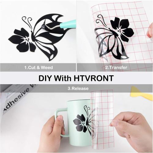 HTVRONT Matte Black Permanent Vinyl Roll, 12 x14FT, for Car Decals & Signs