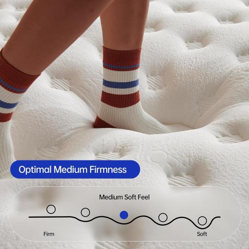 Twin Mattress,10 Inch Twin Size Mattresses in a Box,Memory Foam Hybrid Mattress, Individual Pocket Spring for Motion Isolation &Zoned Support & Pressure Relief,Medium Firm