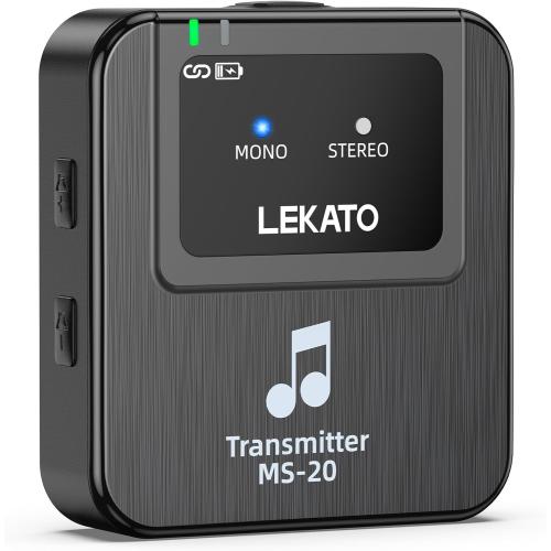 LEKATO Wireless in-Ear Monitor MS-20 Charging, with 1Transmitter, 2.4G IEM System Auto-Pairing, OTG Support, One to More, in-Ear Monitoring for Studio,Live,Singer,Band (1 Transmitter)