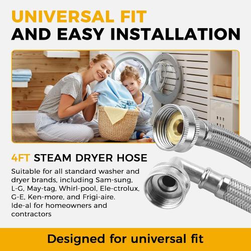 4FT Steam Dryer Hose Kit Fit to All Steam Dryers by AMI PARTS