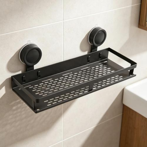 Aluminum Shower Shelf, with Towel Bar and Hooks(40cm)