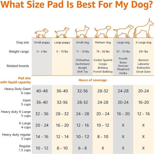 Amazon Basics Leak-Proof Dog and Puppy Potty Training Pee Pads with Quick-Dry 5-Layer Super Absorbent Surface for Dog Training, Floor Protection, Regular Size 22x22, Blue & White, 50 Count