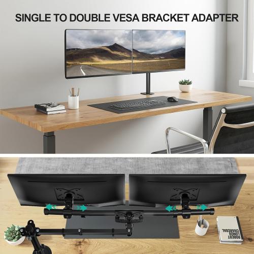 WALI Dual Monitor Wall Mount for 13-27 inch Screens, up to 22lbs