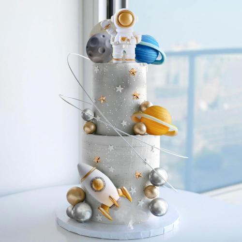 Space Cake Toppers Outer Space Cake Decorations Astronaut Rocket Star Picks