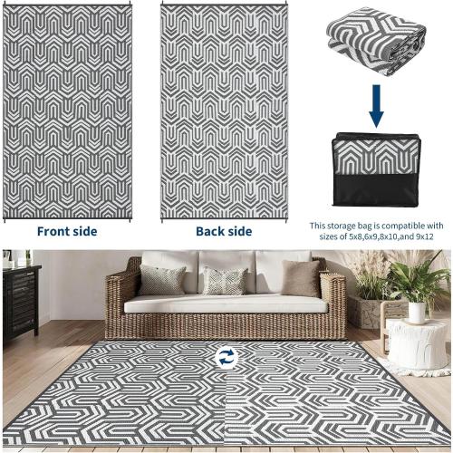 Garvee Outdoor Rug Large Waterproof Reversible Patio Rug