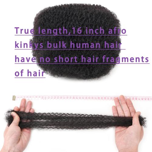 Afro Kinkys Bulk Human Hair 16 inch (1B 16 Inch)