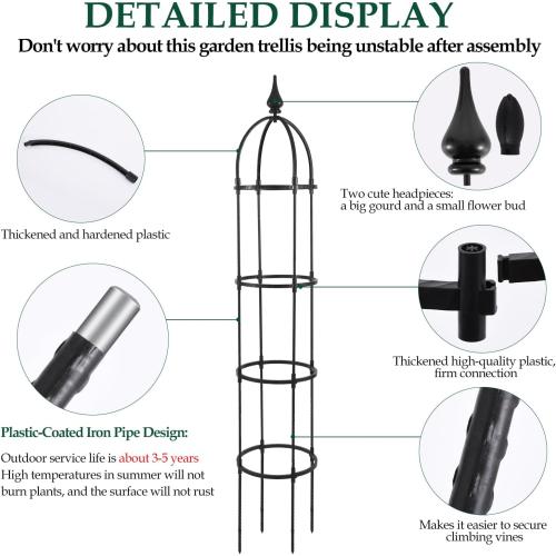 WellSign 2Pack 6.6ft Obelisk Trellis for Climbing Plants Outdoor Indoor