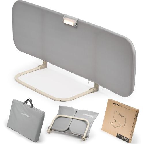 Size 48 Color Grey Toddler Bed Rail with Night Light - Foldable Bed Side Rails - Fits for Most Beds: Bed Rails for Full Size Bed, Queen Size Rails, Twin Rails - Portable Fence for Baby - 48 inch