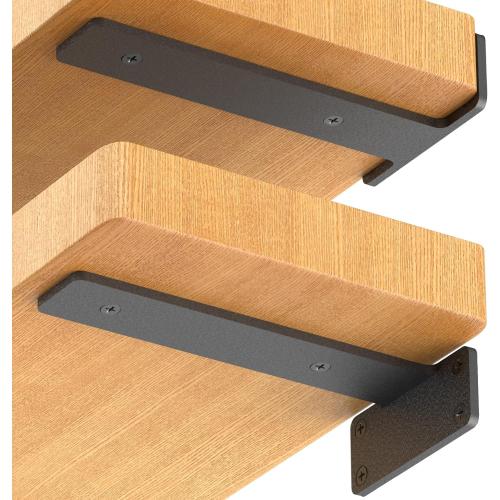 Starunder 10 Inch Floating Shelf Brackets,4 Pack L‑Shape Shelf Supports