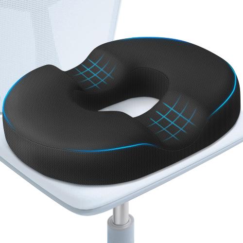 BlissTrends Donut Pillow Seat Cushion,Donut Chair Cushions for Postpartum Pregnancy & Hemorrhoids,Tailbone Pain Relief Cushion,Memory Foam Lifting Cushions for Office&Home Chairs (Black)