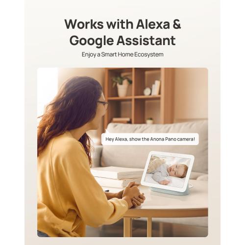 Anona 4K UHD Indoor Camera, Pet/Dog/Baby Security Camera with Phone App, 360°Pan-Tilt, 5G/2.4G Dual-Band Wi-Fi 6, Auto-Tracking, Person/Pet/Baby Crying Detection, Privacy Mode, Two-Way Audio, 2 Pack