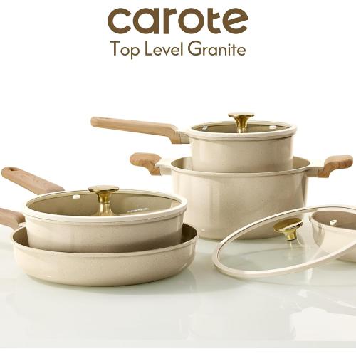 CAROTE Pots and Pans Set, Ceramic Cookware Set, 14pcs