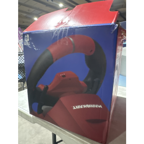 Hori - Red and Black Super Mario Kart Edition Nintendo Switch Deluxe Pro Video Game Racing Wheel