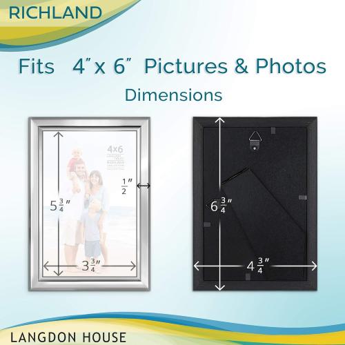 4x6 Silver Picture Frame - Distinguished Edging for Classic Style