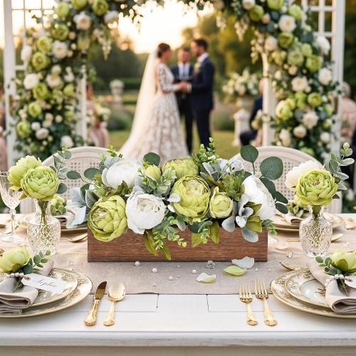 Summer Floral Centerpieces for Table Dining - Green White
