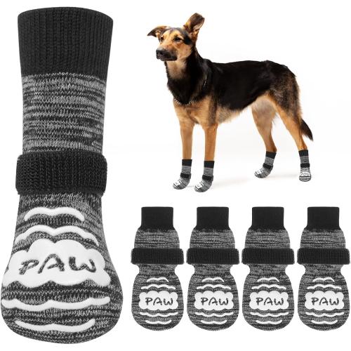 Dog Socks Shoes for Hot Pavement to Prevent Licking Paws, Summer Anti Slip Pet Booties with Grip Traction Control for Hardwood Floors, Grippy Boots & Paw Protectors for Small Medium Large Senior Dogs