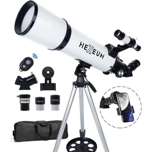 Koolpte Telescope 80mm Aperture 600mm - Astronomical Portable Refracting Telescope Fully Multi-Coated High Transmission Coatings AZ Mount with Tripod Phone Adapter, Wireless Control, Carrying Bag.
